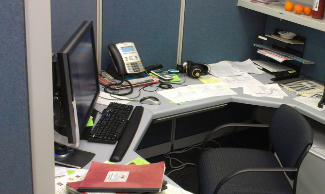 Desk at Landon's office job