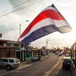 Costa Rica Flag from bus