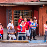 Disabled Handicap Costa Ricans celebrating world cup against Greece