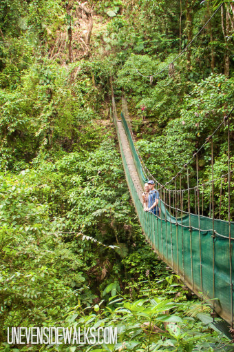 Landon and Alyssa on Hanging Bridge in Arenal, Costa Rica