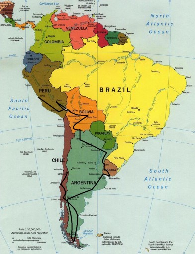 South America Map Intinerary