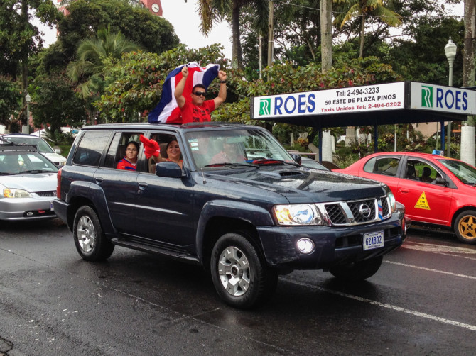 World Cup Costa Rica Stuns Uruguay Cars with Flags