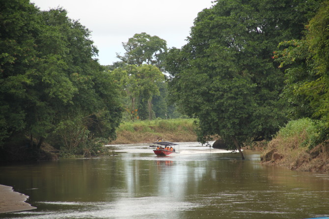 Boats in Canal at Tortuguero National Parks in Costa Rica