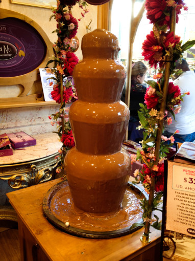 Bariloche Chocolate Fountain, on our trip through Argentina in 3 weeks