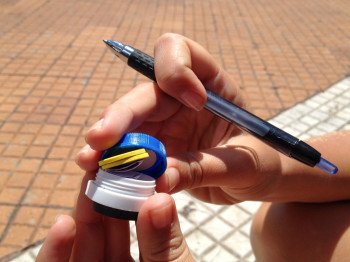 Geocaching at Buenos Aires with Contact Lens Case