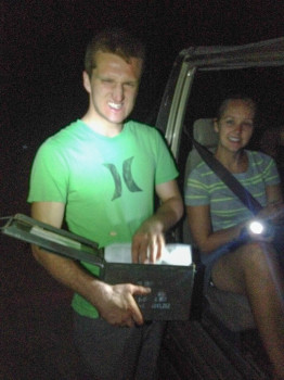 Geocaching in the desert with an ammo box
