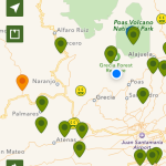 Geocaching iphone app showing geocache map