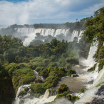 Looking Down the Line of Iguazu Waterfalls