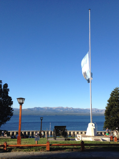 Lake and Flag in San Carlos de Bariloche