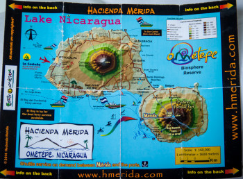 Map of Ometepe Island from Hacienda Merida