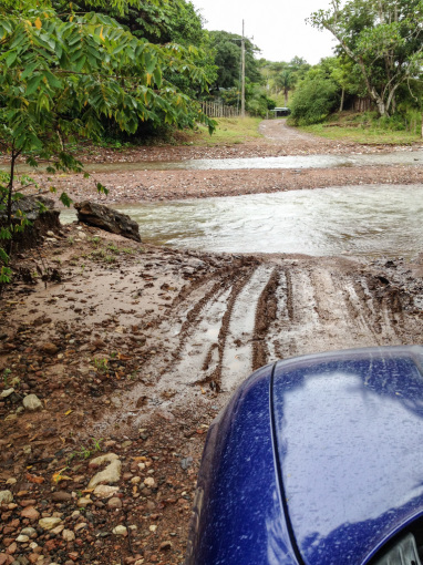 Driving in Costa Rica Crossing a River