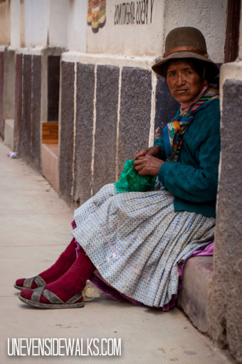Indigenous Lady Chewing Coca Leaves in Bolivia