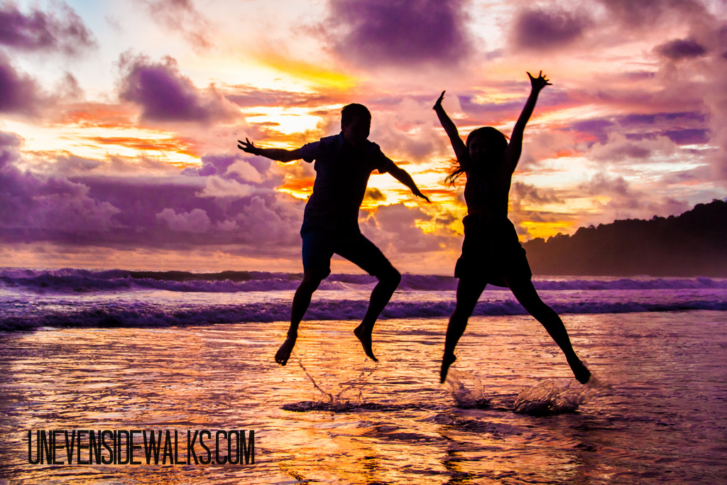 Jumping in the Costa Rican Sunset