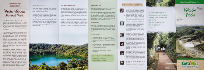 Poas Volcano Park Brochure Side 1