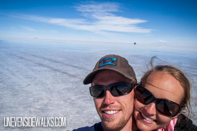 Landon and Alyssa on the Neverending Uyuni Salt Flats