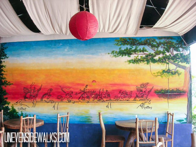 Colorful Wall Mural Painting at a Restaurant