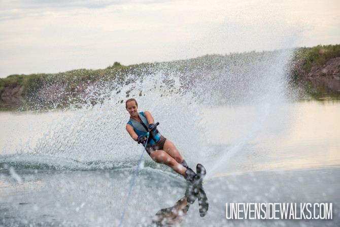 Alyssa Tearing up the Glassy Water on a Ski
