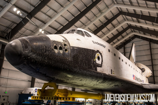 Front Side of Endeavour on Display in Los Angeles