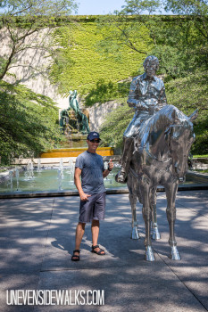 Silver Horse in the Quiet Gardens in Downtown Chicago