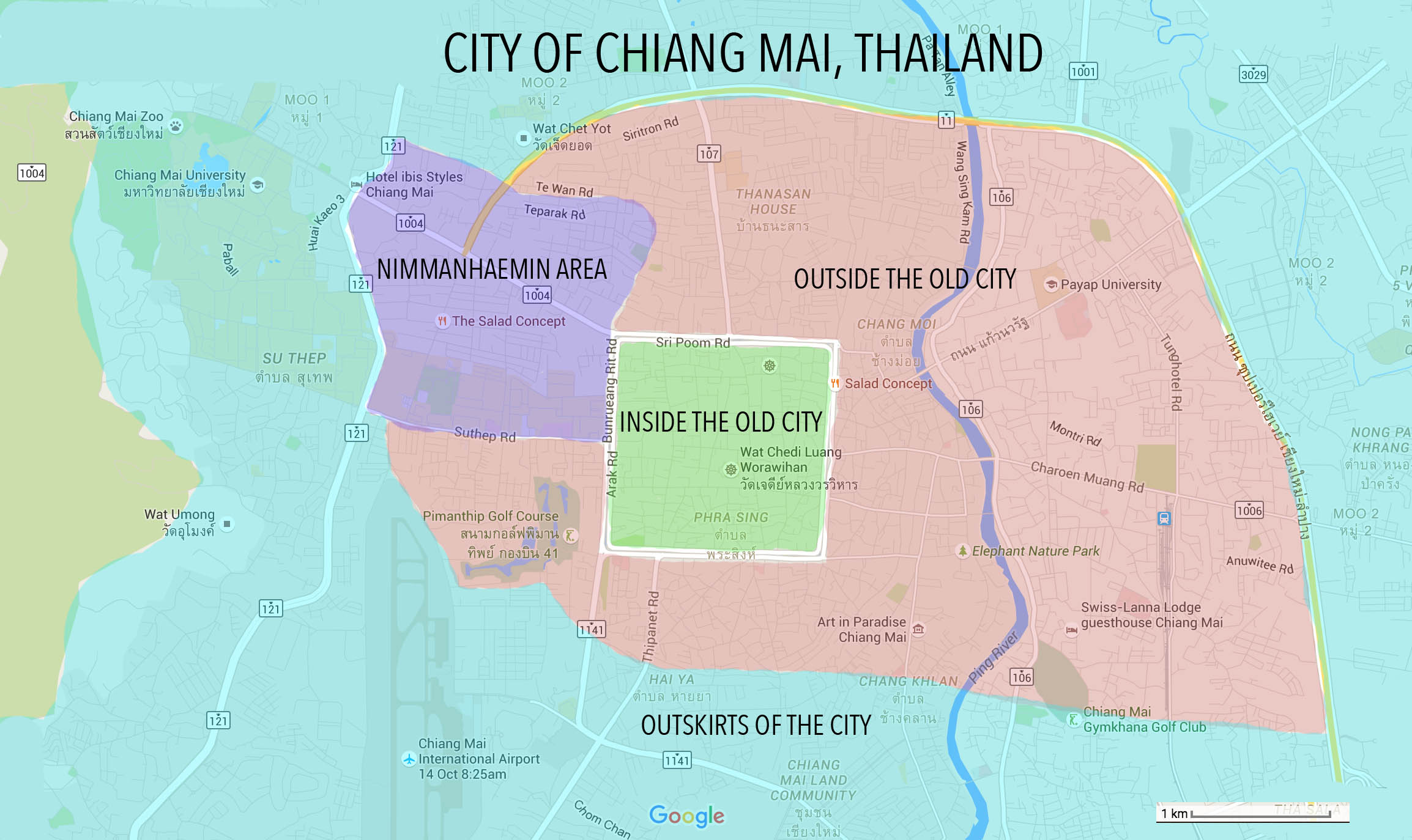 Chiang Mai apartment zone map