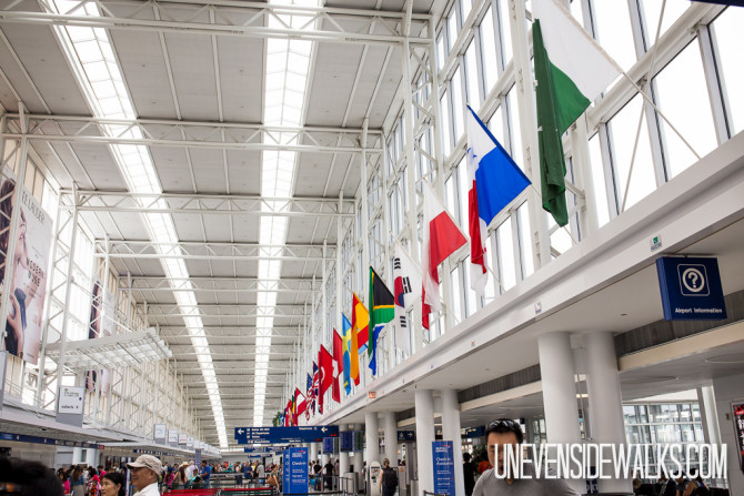 International Flags Hanging at the Airport