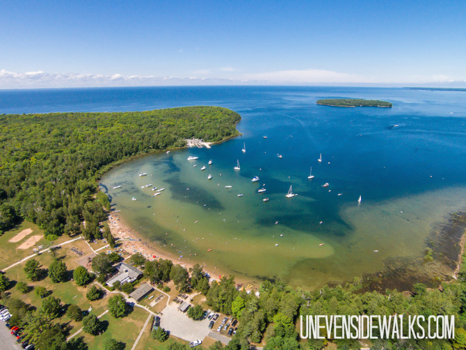 Aerial View of Peaceful Bay in Wisconsin