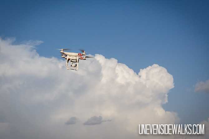DJI Phantom 2 Vision Plus Drone Quadcopter Flying