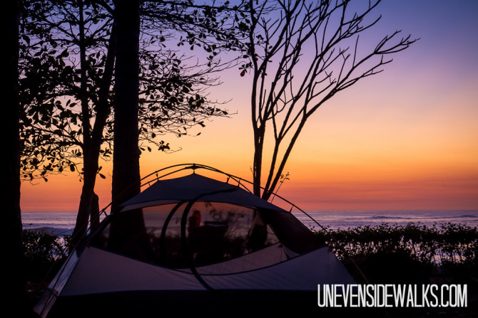 Camping in Costa Rica at Sunset on the Nicoya Peninsula