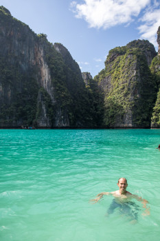 Landon Swimming in Blue Water Phi Phi