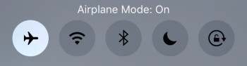 iPhone airplane mode buttons close-up