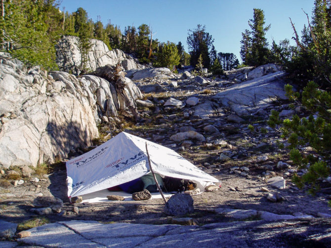 Tyvek Tent with Stick Poles for Sleeping with No Tent
